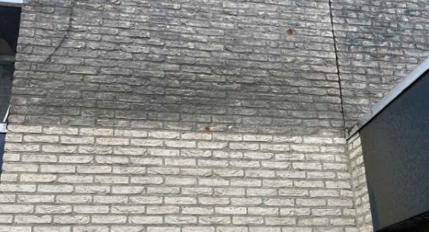 Het resultaat van gevel zandstralen in vinkel